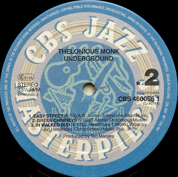Thelonious Monk – Underground LP vinyl record, image 4 of 6