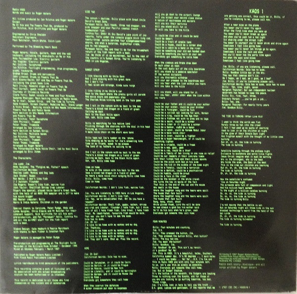 Roger Waters – Radio K.A.O.S. LP vinyl record, image 6 of 6