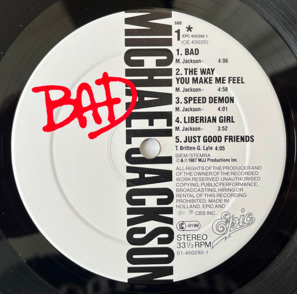 Michael Jackson – Bad LP vinyl record, image 4 of 10