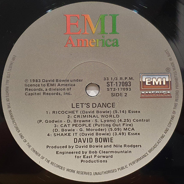 David Bowie – Let's Dance LP vinyl record, image 4 of 6