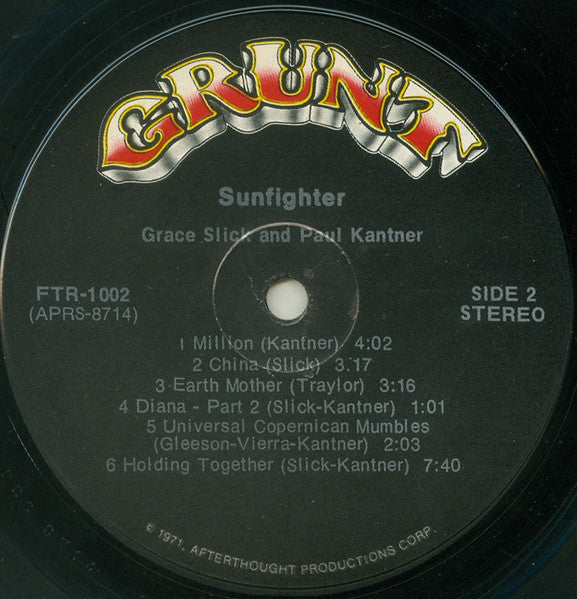 Paul Kantner, Grace Slick – Sunfighter LP vinyl record, image 6 of 10