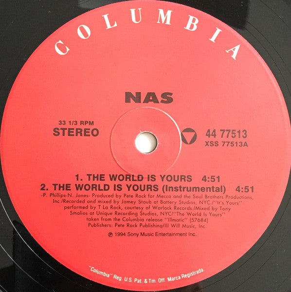 Nas – The World Is Yours 12" vinyl record, image 3 of 4