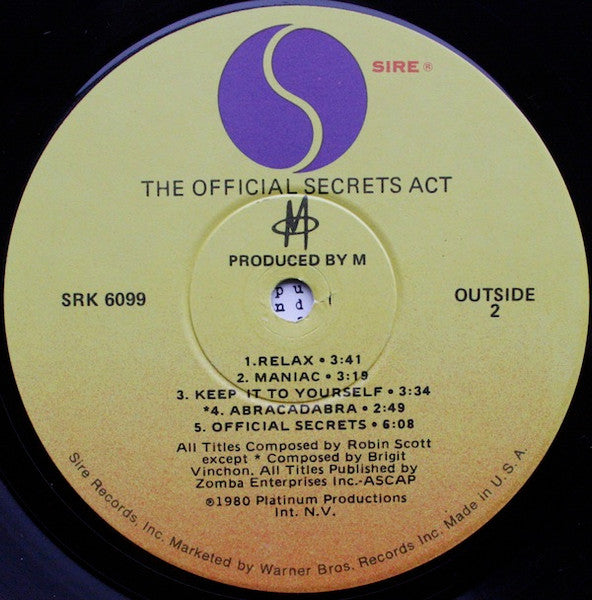 M – The Official Secrets Act LP vinyl record, image 4 of 6