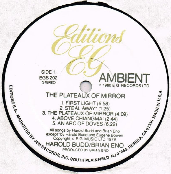 Harold Budd, Brian Eno – Ambient 2 (The Plateaux Of Mirror) LP vinyl record, image 3 of 4