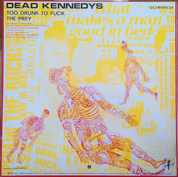 Dead Kennedys – Too Drunk To Fuck 12" vinyl record, image 2 of 5