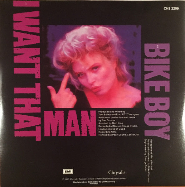 Deborah Harry – I Want That Man 7" vinyl record, image 2 of 2