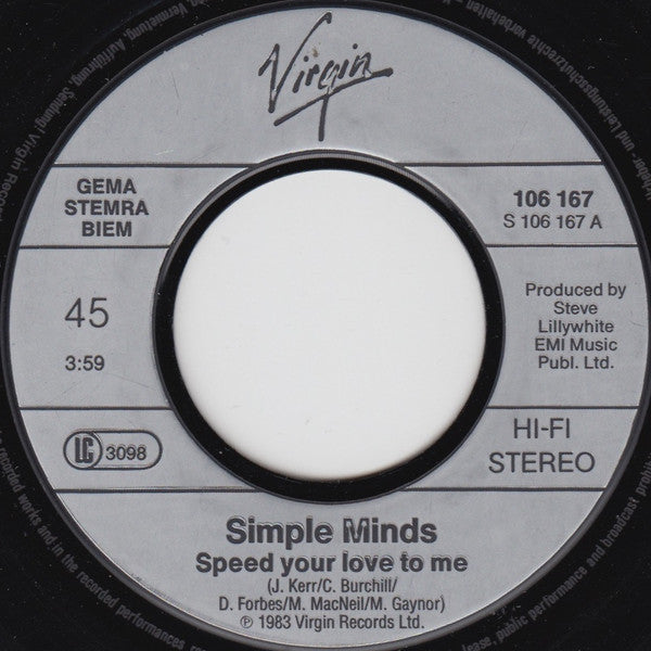 Simple Minds – Speed Your Love To Me 7" vinyl record, image 3 of 4