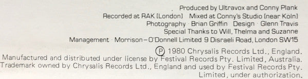 Ultravox – Vienna LP vinyl record, image 6 of 7
