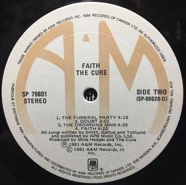 The Cure – Faith LP vinyl record, image 4 of 4