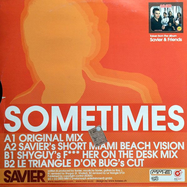 Savier – Sometimes 12" vinyl record, image 2 of 2