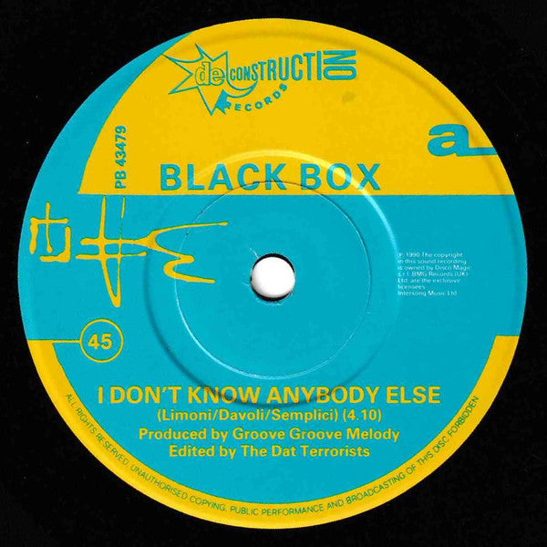 Black Box – I Don't Know Anybody Else 7" vinyl record, image 3 of 4