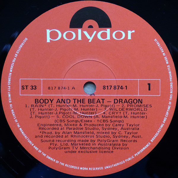 Dragon – Body And The Beat LP vinyl record, image 3 of 7