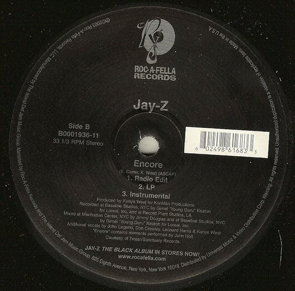 Jay-Z – Dirt Off Your Shoulder / Encore 12" vinyl record, image 3 of 3