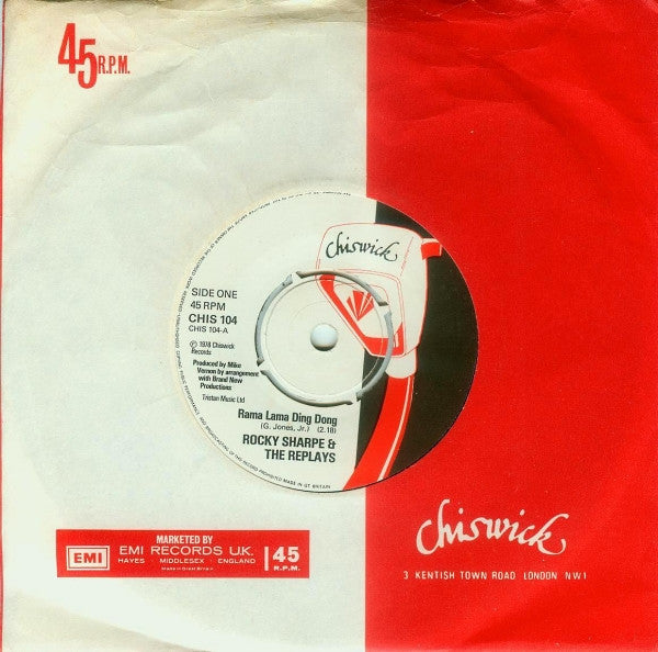 Rocky Sharpe & The Replays – Rama Lama Ding Dong 7" vinyl record, image 2 of 2