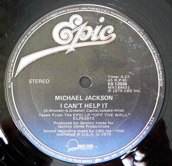 Michael Jackson – Don't Stop 'Til You Get Enough / I Can't Help It 12" vinyl record, image 3 of 6