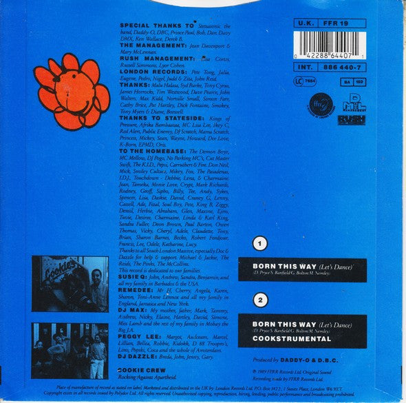 The Cookie Crew – Born This Way (Let's Dance) 7" vinyl record, image 2 of 4