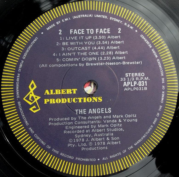 The Angels – Face To Face LP vinyl record, image 5 of 5