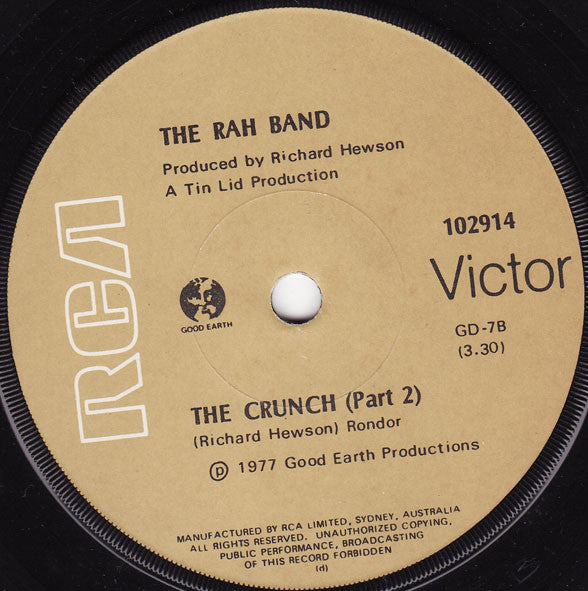Rah Band – The Crunch (Part 1) 7" vinyl record, image 2 of 2