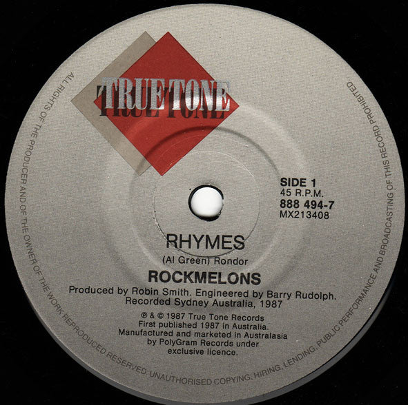 The Rockmelons – Rhymes 7" vinyl record, image 2 of 4