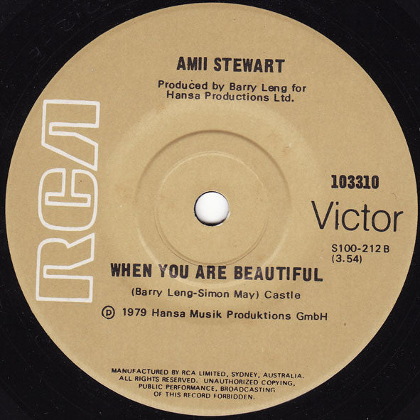 Amii Stewart – Knock On Wood 7" vinyl record, image 2 of 2