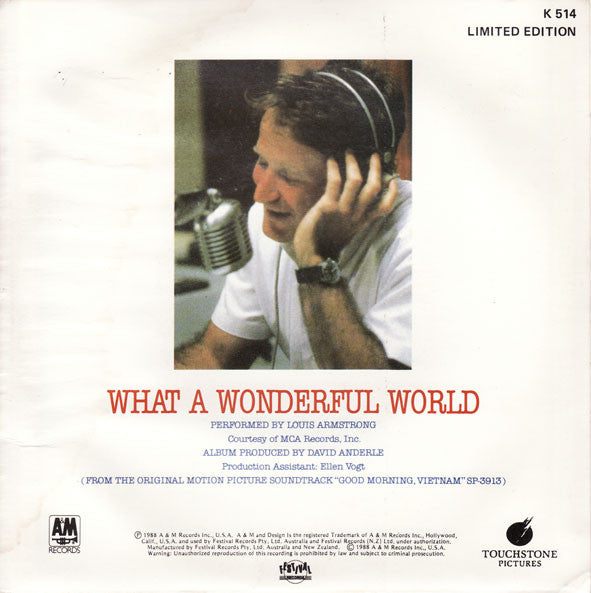 Louis Armstrong – What A Wonderful World 7" vinyl record, image 5 of 7