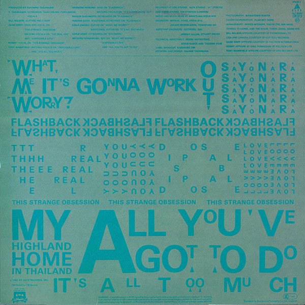 Yukihiro Takahashi – What, Me Worry? LP vinyl record, image 2 of 4