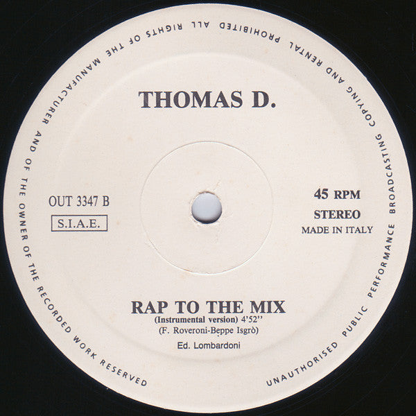 Thomas D. – Rap To The Mix 12" vinyl record, image 3 of 3