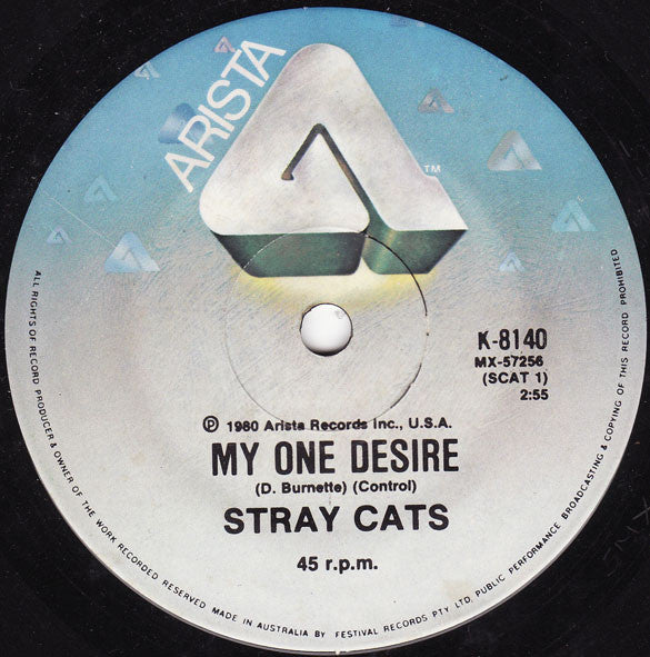 Stray Cats – Runaway Boys 7" vinyl record, image 2 of 2