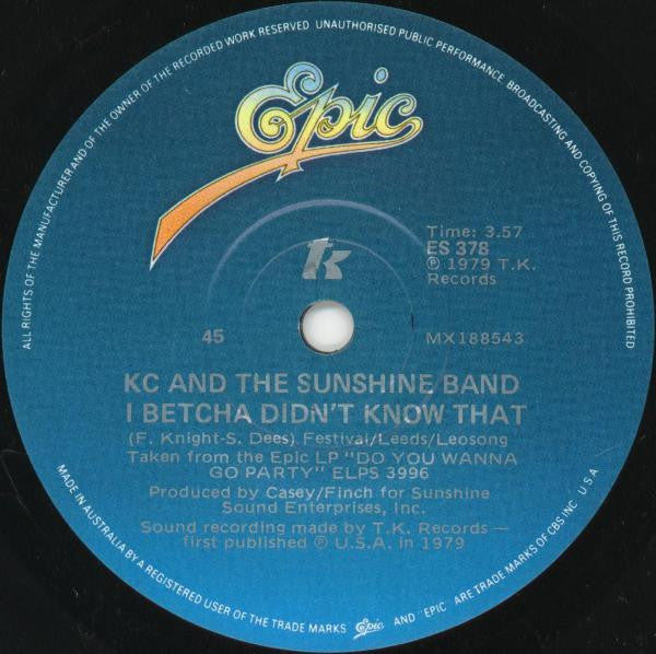 KC & The Sunshine Band – Please Don't Go 7" vinyl record, image 2 of 2