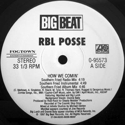 RBL Posse – How We Comin' 12" vinyl record, image 2 of 3