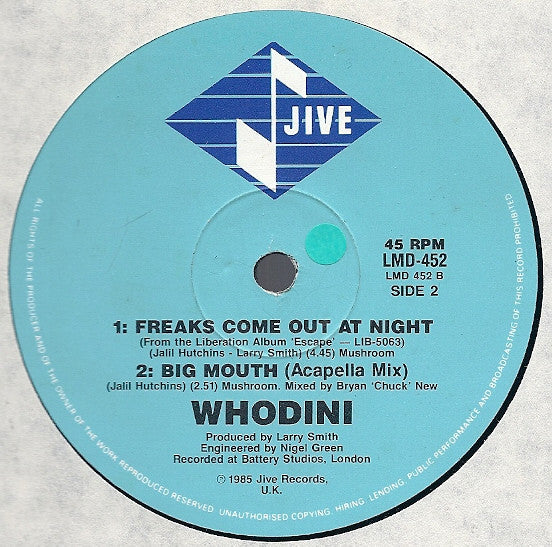 Whodini – Big Mouth 12" vinyl record, image 2 of 2