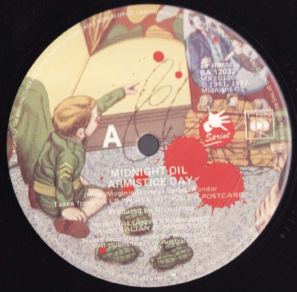 Midnight Oil – Armistice Day 12" vinyl record, image 3 of 4