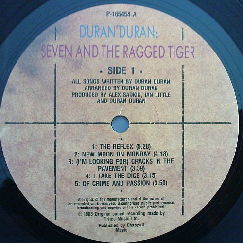 Duran Duran – Seven And The Ragged Tiger LP vinyl record, image 7 of 8