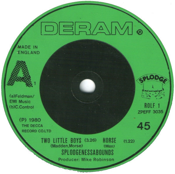 Splodgenessabounds – Two Little Boys 7" vinyl record, image 3 of 5