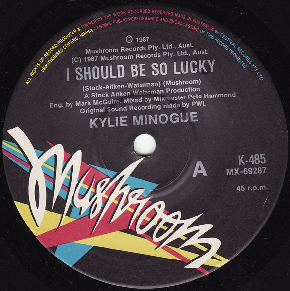 Kylie Minogue – I Should Be So Lucky 7" vinyl record, image 3 of 4