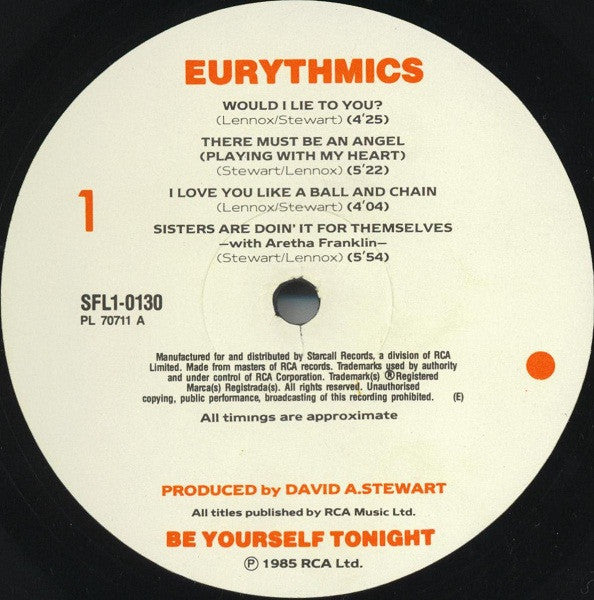 Eurythmics – Be Yourself Tonight LP vinyl record, image 3 of 8