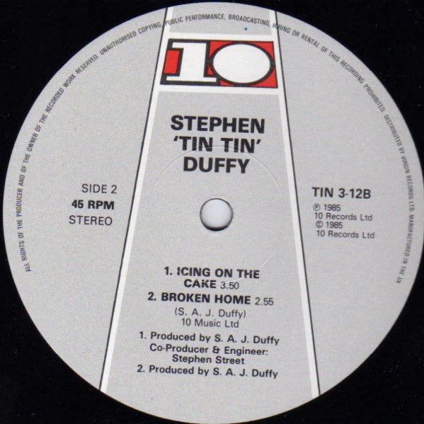Stephen Duffy – Icing On The Cake 12" vinyl record, image 3 of 3