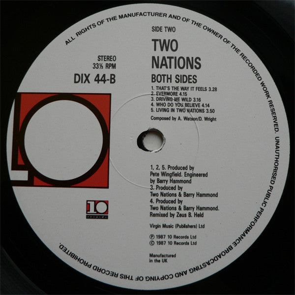 Two Nations – Both Sides LP vinyl record, image 4 of 4