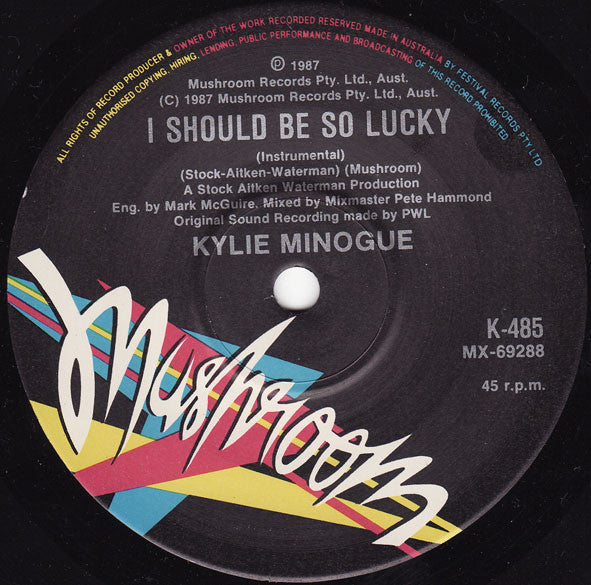 Kylie Minogue – I Should Be So Lucky 7" vinyl record, image 4 of 4