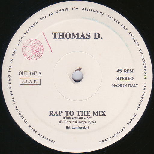 Thomas D. – Rap To The Mix 12" vinyl record, image 1 of 3