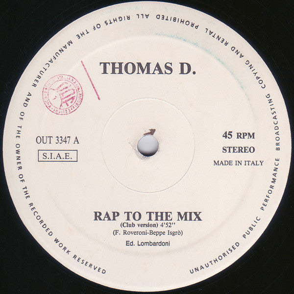 Thomas D. – Rap To The Mix 12" vinyl record, image 1 of 3