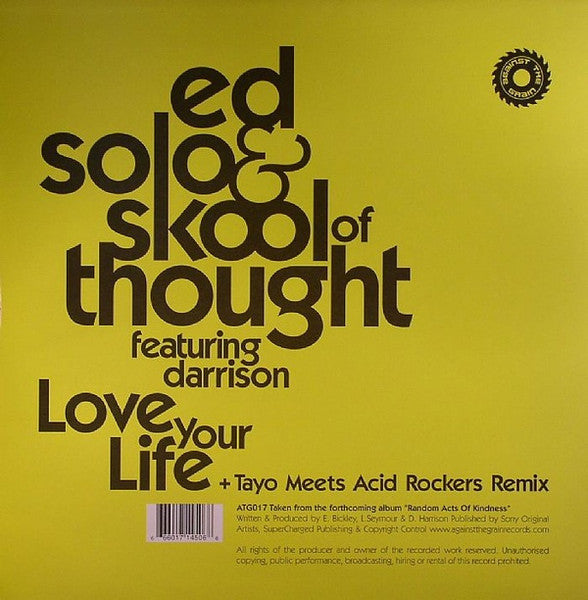 Ed Solo & Skool Of Thought, MC Darrison – Love Your Life 12" vinyl record, image 2 of 4