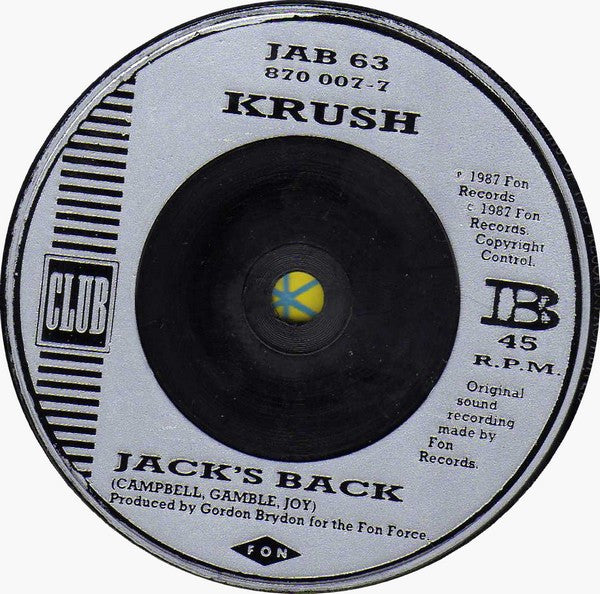 Krush – House Arrest / Jack's Back 7" vinyl record, image 4 of 4
