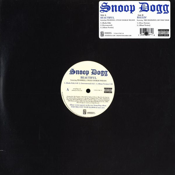 Snoop Dogg – Beautiful / Ballin' 12" vinyl record, image 1 of 4