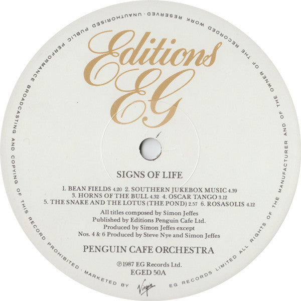 Penguin Cafe Orchestra – Signs Of Life LP vinyl record, image 3 of 5