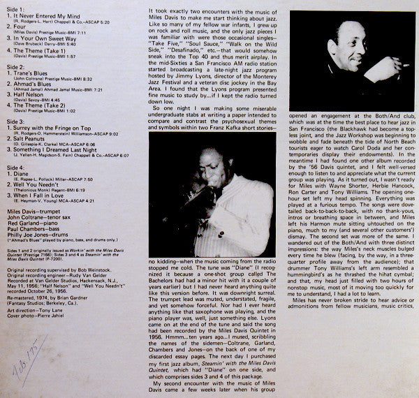Miles Davis – Workin' And Steamin' LP vinyl record, image 2 of 8