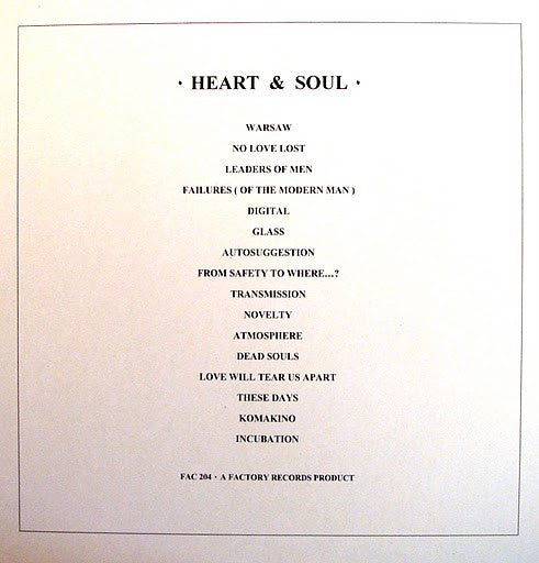 Joy Division – Heart & Soul LP vinyl record, image 2 of 4