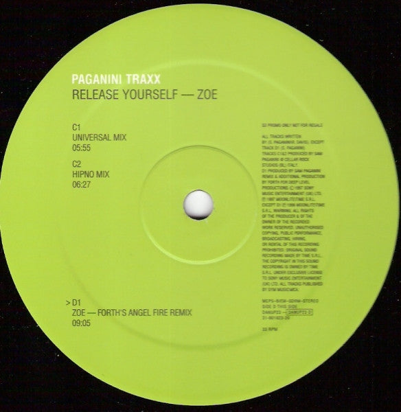 Paganini Traxx – Release Yourself (2x12") 12" vinyl record, image 3 of 3