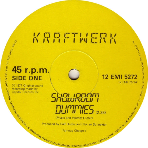 Kraftwerk – Showroom Dummies 12" vinyl record, image 3 of 4