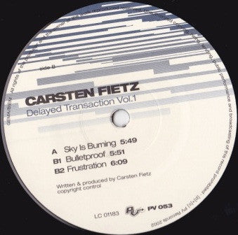 Carsten Fietz – Delayed Transaction Vol.1 12" vinyl record, image 2 of 3